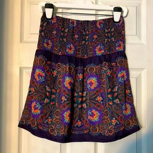 Like New “Rue 21” Youth Medium Multicolored Bohemian Floral Style Strapless Top